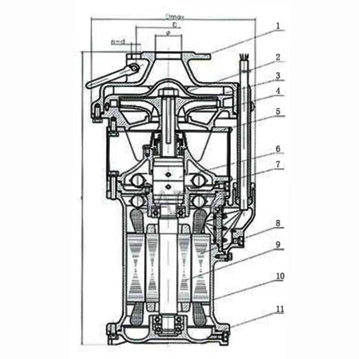QY10-60/2-4油浸式潛水電泵結(jié)構(gòu)圖
